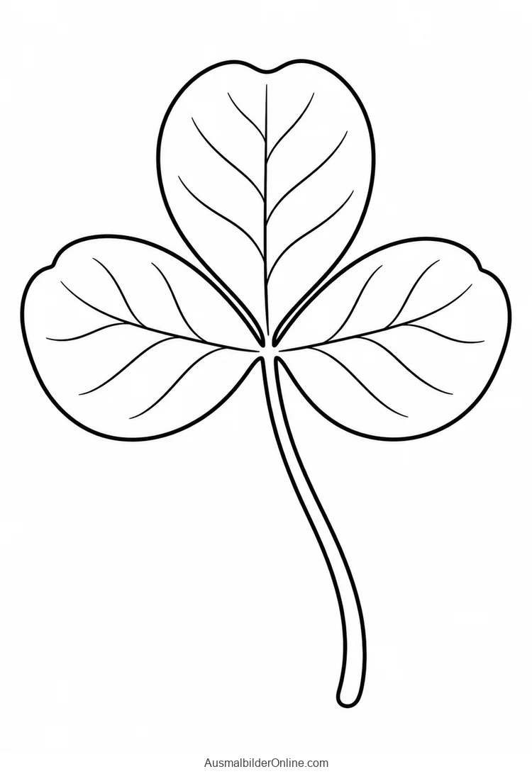 Kleeblatt mit drei ovalen Teilblättern an einem gemeinsamen Stiel