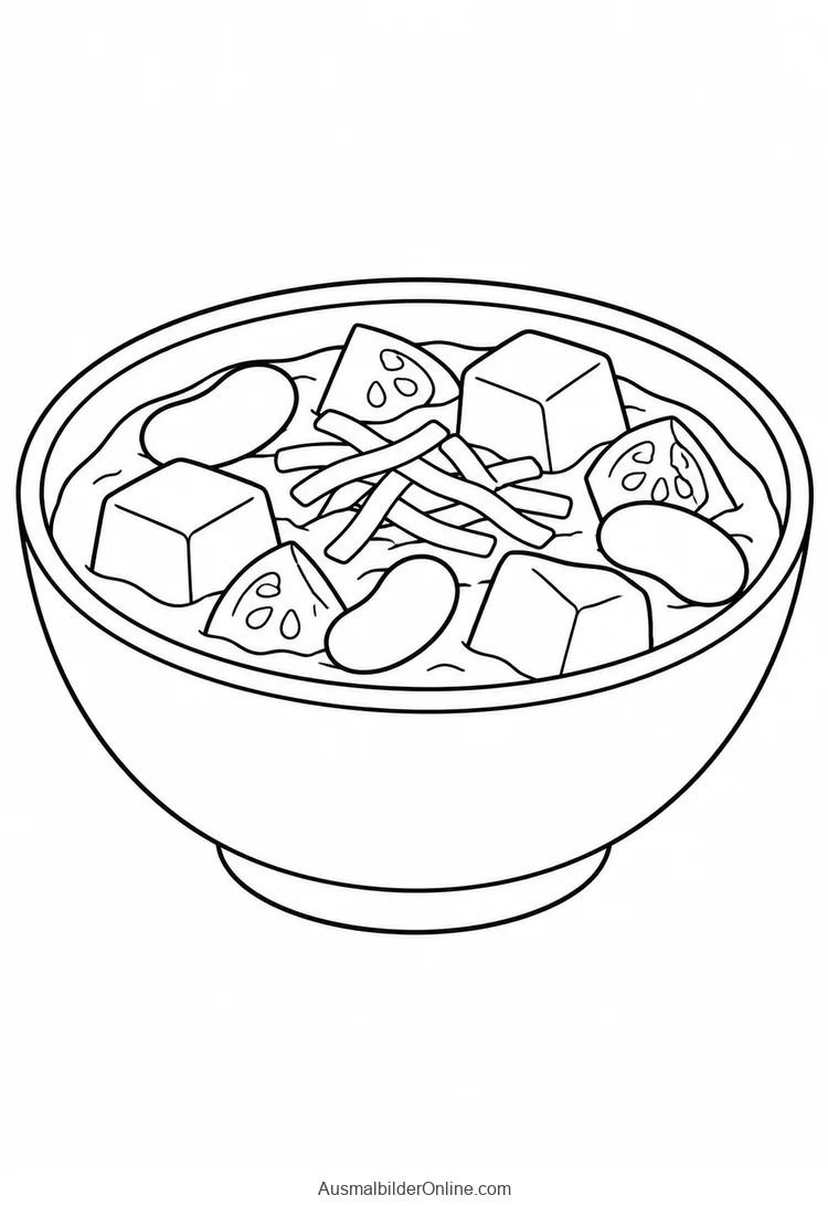 Eine Schüssel Kürbischili enthält Bohnen, Gemüsewürfel und Tomatenstücke