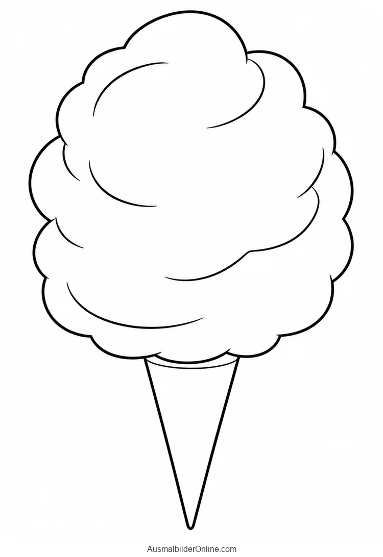 Eine große Portion Zuckerwatte sitzt auf einer spitzen Papiertüte