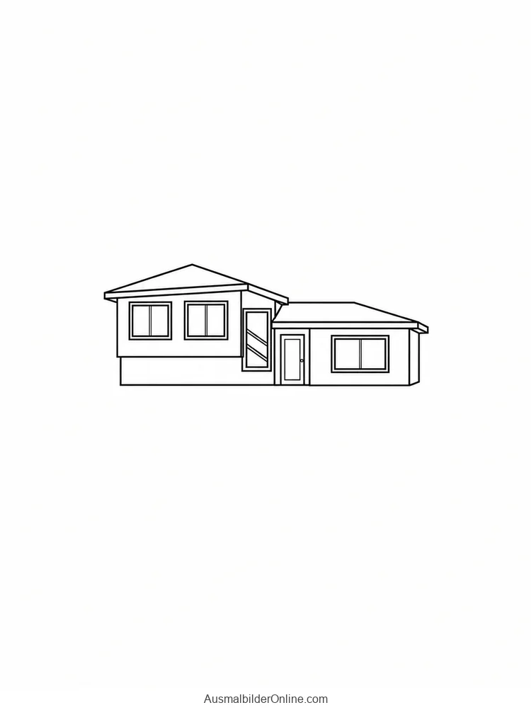 Haus aus versetzten Baukörpern mit unterschiedlichen Dachhöhen