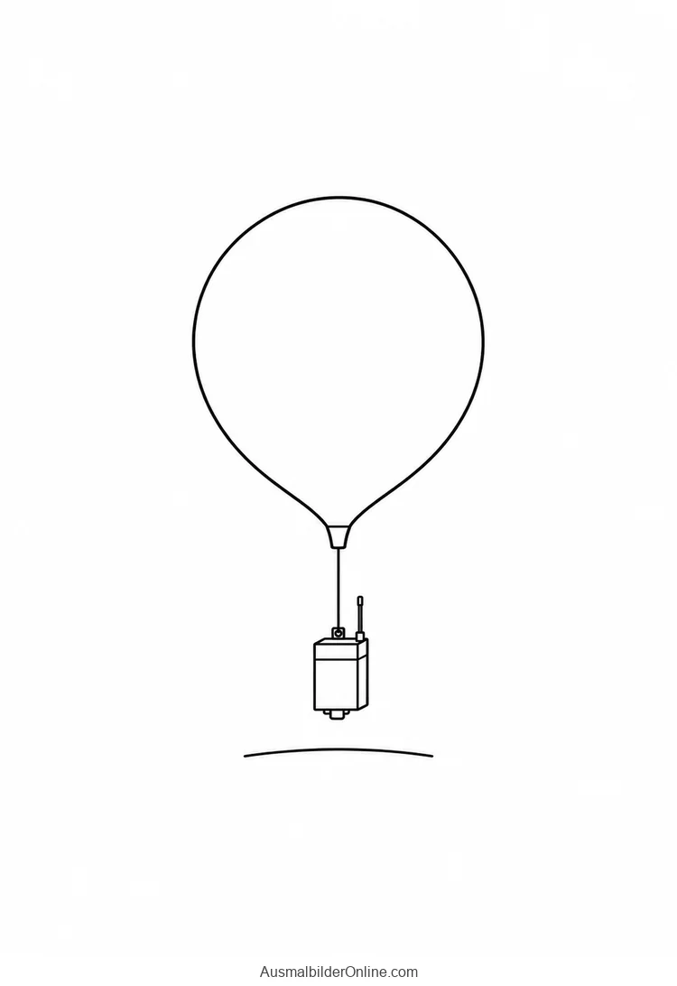 Wetterballon mit einem kleinen rechteckigen Messgerät an einer Schnur