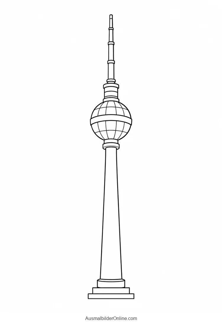 Der Berliner Fernsehturm mit schlankem Schaft, einer Aussichtskugel und Antenne