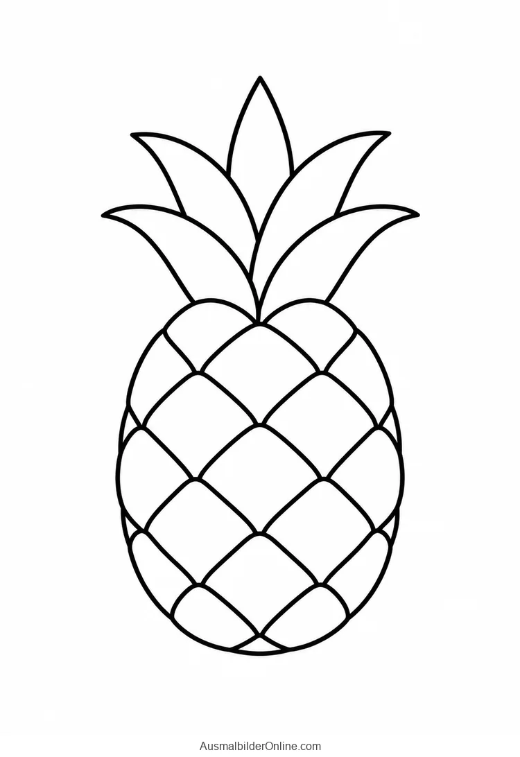 Eine Ananas mit spitzen Blättern und rautenförmigem Schalenmuster