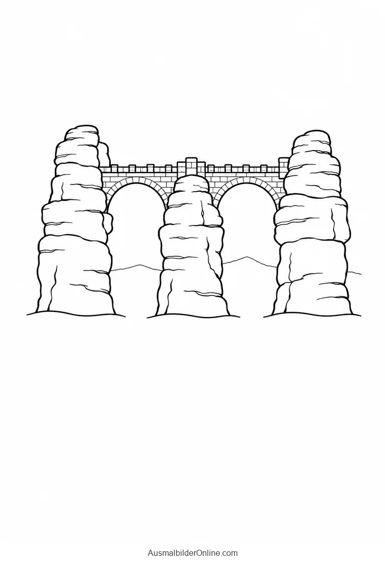 Eine steinerne Bogenbrücke verbindet hohe Sandsteinfelsen