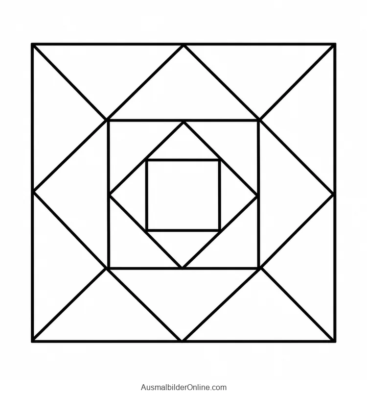 Quadrate und Rauten mit dreieckigen Teilflächen