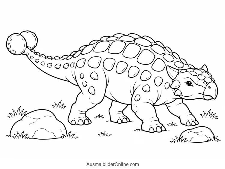 Ankylosaurus mit Panzerplatten und knolliger Schwanzkeule