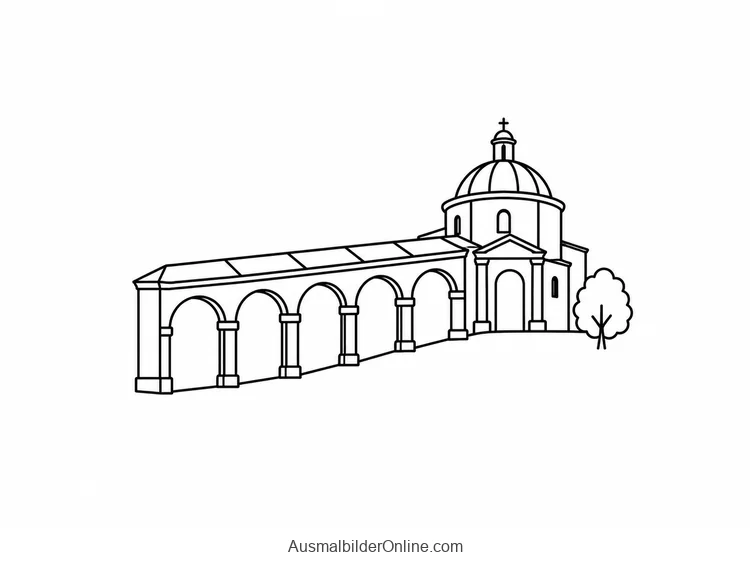 Ein überdachter Bogengang führt zur Kuppelkirche von San Luca in Bologna