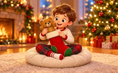 Weihnachtsstrumpf ausmalen: Gestalten und kleine Geschenke