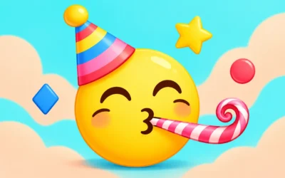Emoji ausmalen: Küsschen, Party und lustige Gesten