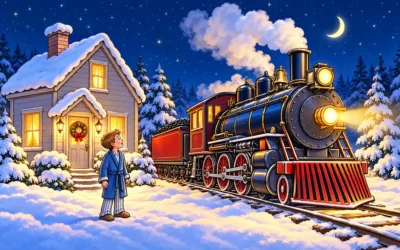 Der Polarexpress ausmalen: Weihnachtsreise und Glöckchen