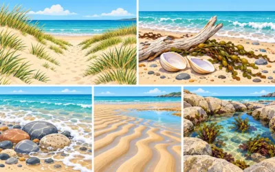 Meer und Strand: Dünen, Muscheln und Gezeitentümpel
