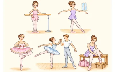 Ballett-Ausmalbilder: Stange, Tutu und Spitzenschuhe