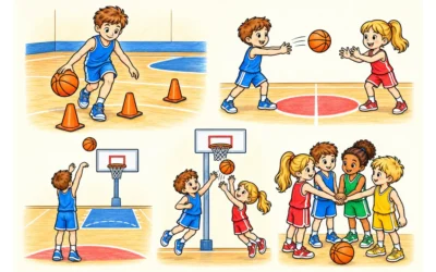 Basketball-Ausmalbilder: Dribbeln, Passen und Teamgeist