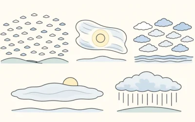 Wolken-Ausmalbilder: Schleier, Schichten und Regen