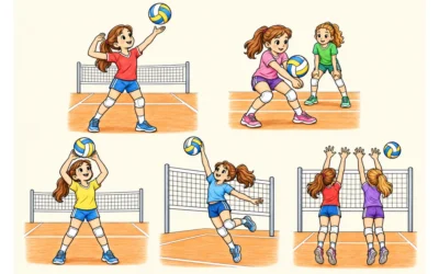 Volleyball-Ausmalbilder: Ball, Zuspiel und Netz