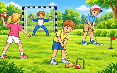 Ballspiele ausmalen: Handball, Golf und Krocket