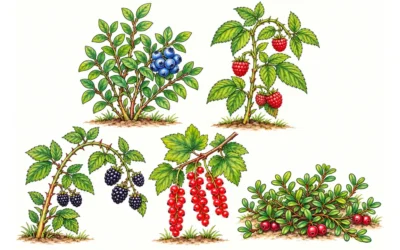 Beeren-Ausmalbilder: Sträucher, Ranken und Fruchttrauben
