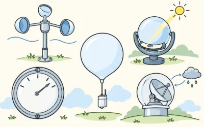 Wetter-Ausmalbilder: Messgeräte und Wetterballon