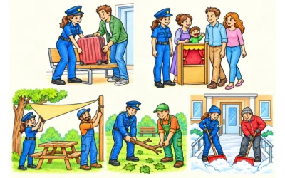 Polizei-Ausmalbilder: Gemeinsam helfen und anpacken