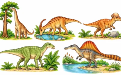 Dinosaurier-Ausmalbilder: Brachiosaurus, Parasaurolophus und mehr