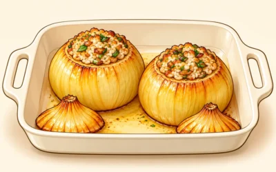Zwiebelgerichte ausmalen: Suppe, Kuchen und Zwiebelringe